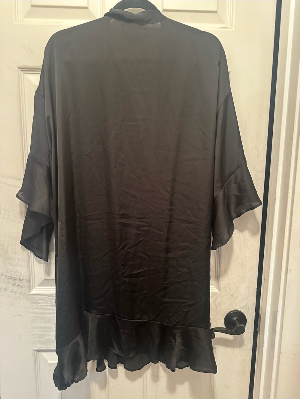 Victoria's Secret Black Satin Ruffle Robe - Picture 4 of 5